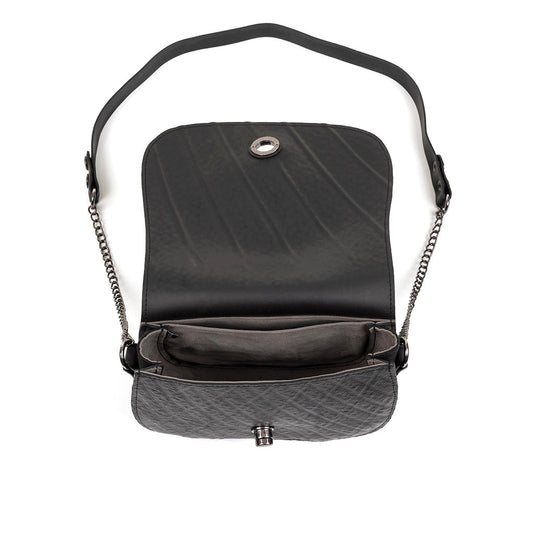 Becca Classic Black Vegan Saddle Bag