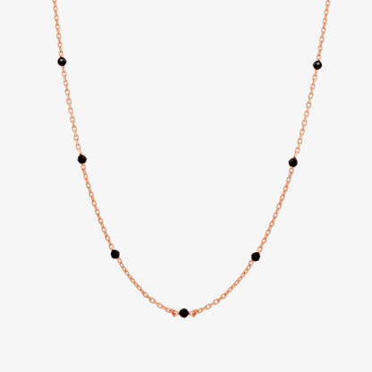 Black spinel relay necklace