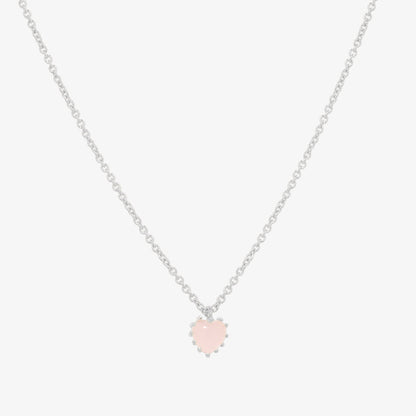 Heart rose quartz necklace